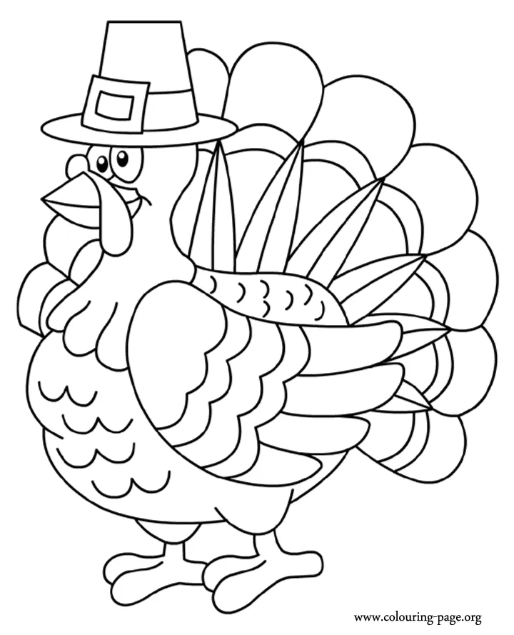 Thanksgiving - A Thanksgiving turkey coloring page