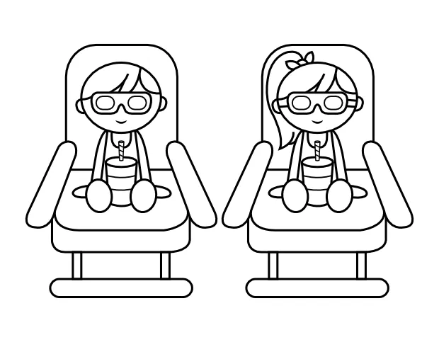 Printable Kids At the Theater Coloring Page