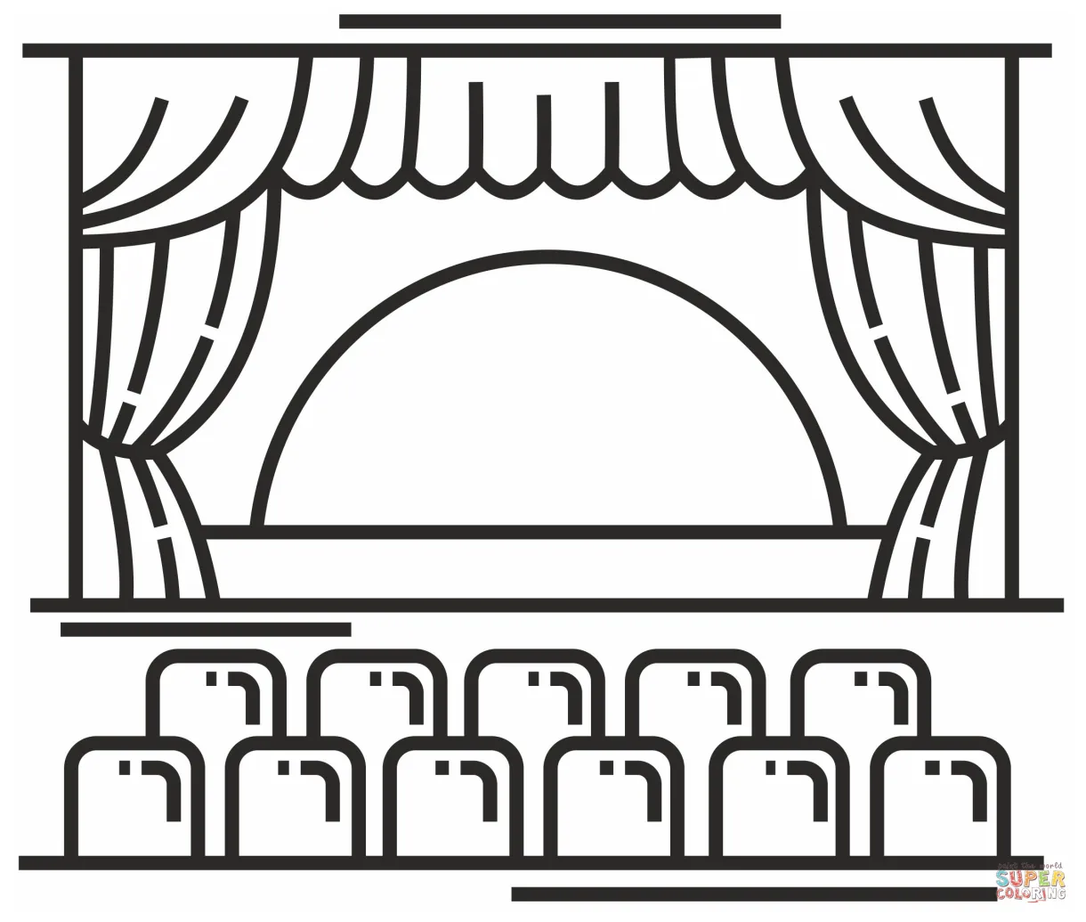 Theater coloring page free printable coloring pages