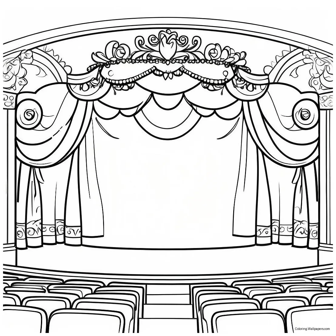 Theatre stage coloring page 13890-10911