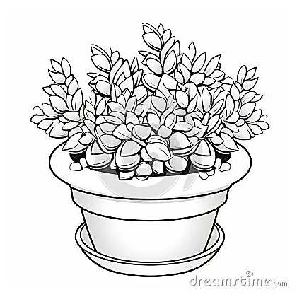 Thyme Coloring Page For Kids: Potted Haworthia Fasciata Plant Royalty
