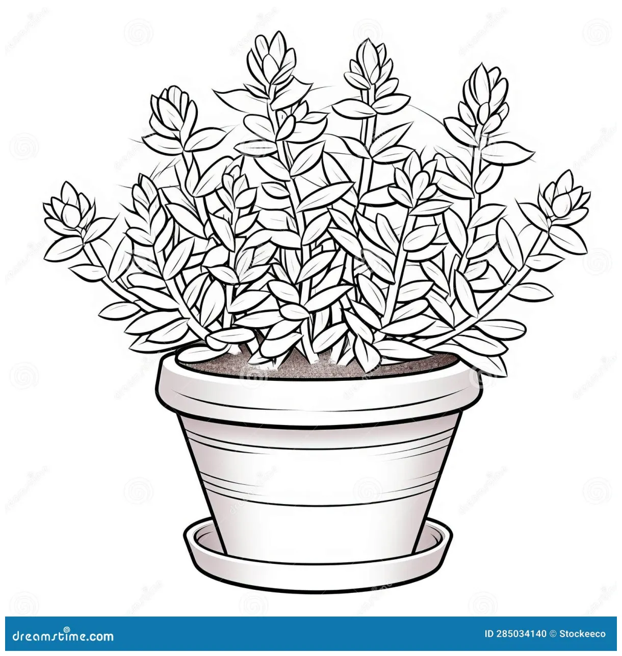 Thyme Coloring Page For Children: Haworthia Fasciata Plant Royalty-Free