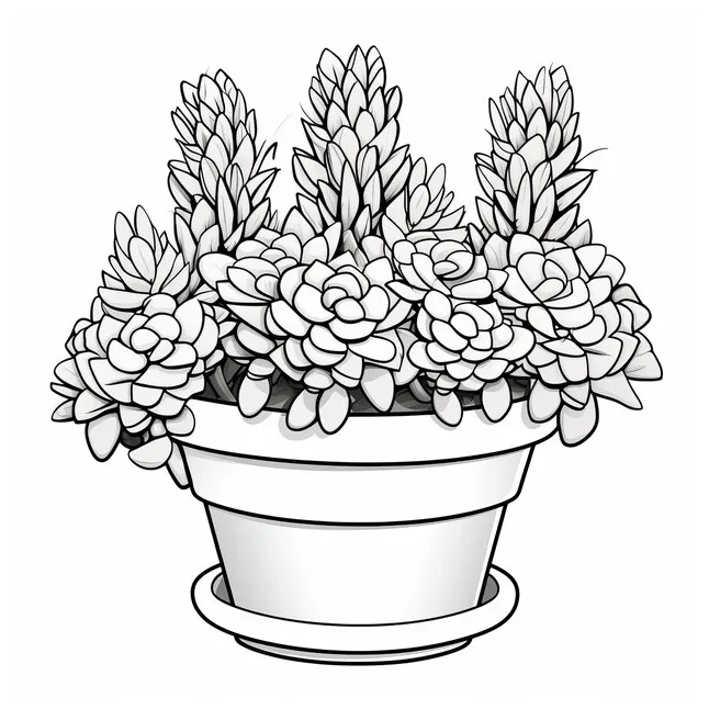 Premium AI Image | Thyme Coloring Page For Children Potted Haworthia