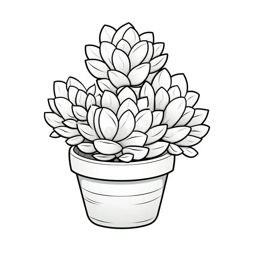 Thyme Coloring Page for Children: Haworthia Fasciata Plant Stock