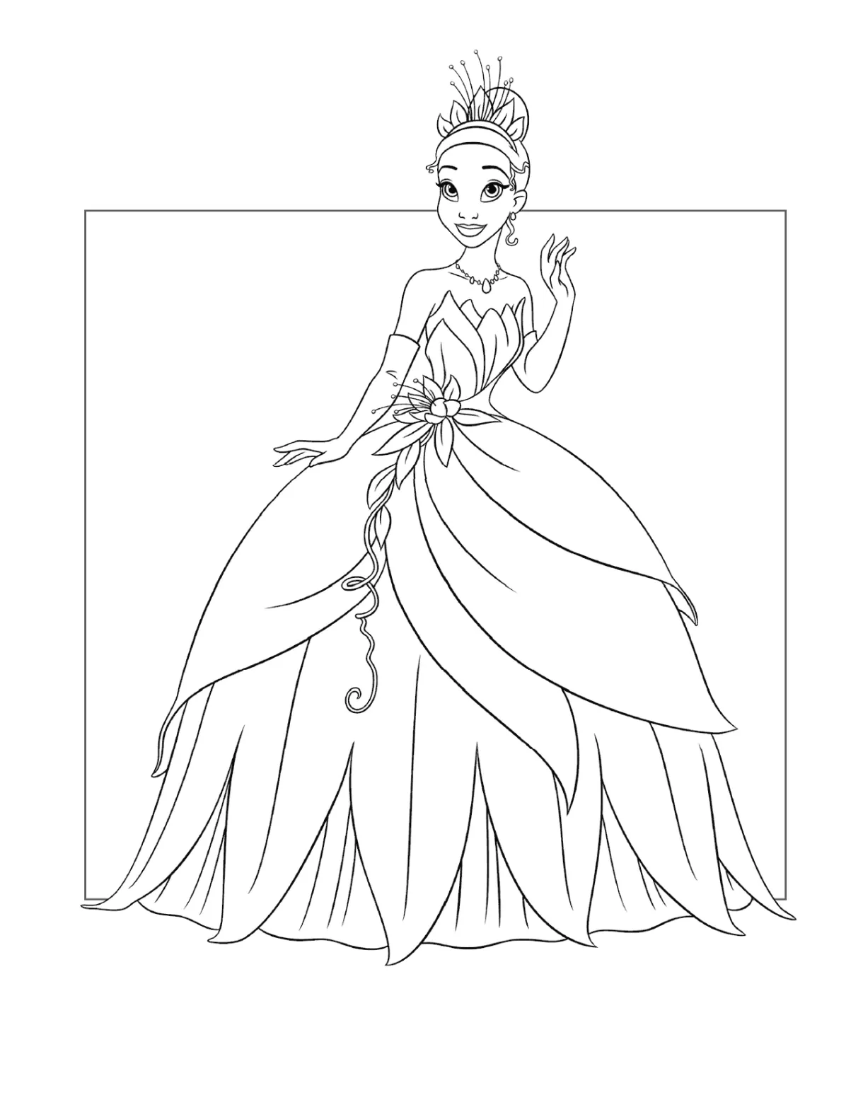 Princess Tiana Coloring Pages – Printable Coloring Pages. FREE