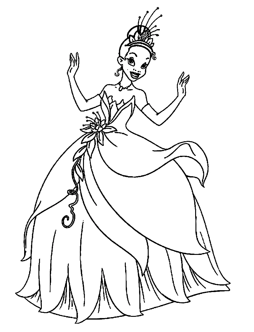 44 Tiana Coloring Pages - ColoringPagesOnly.com