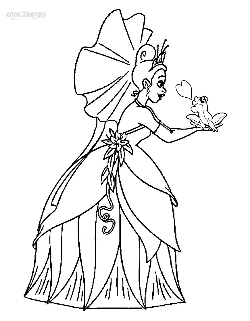 Printable princess tiana coloring pages for kids cool2bkids