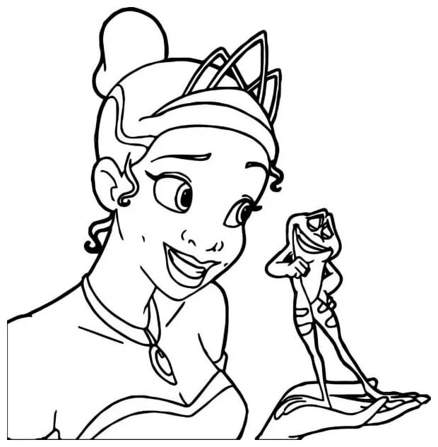 Conversation between the frog prince and tiana coloring page download