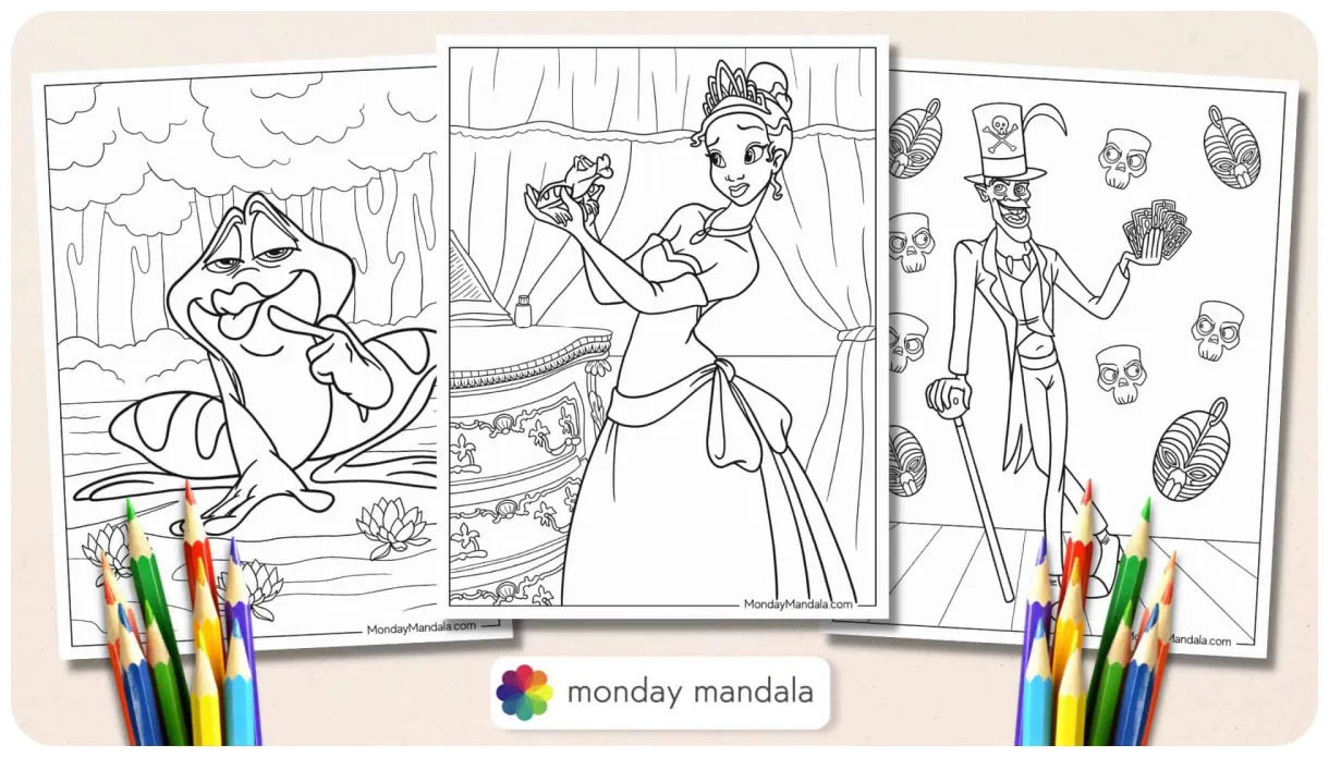 Princess Tiana And Prince Naveen Coloring Pages 1677 Disneyy