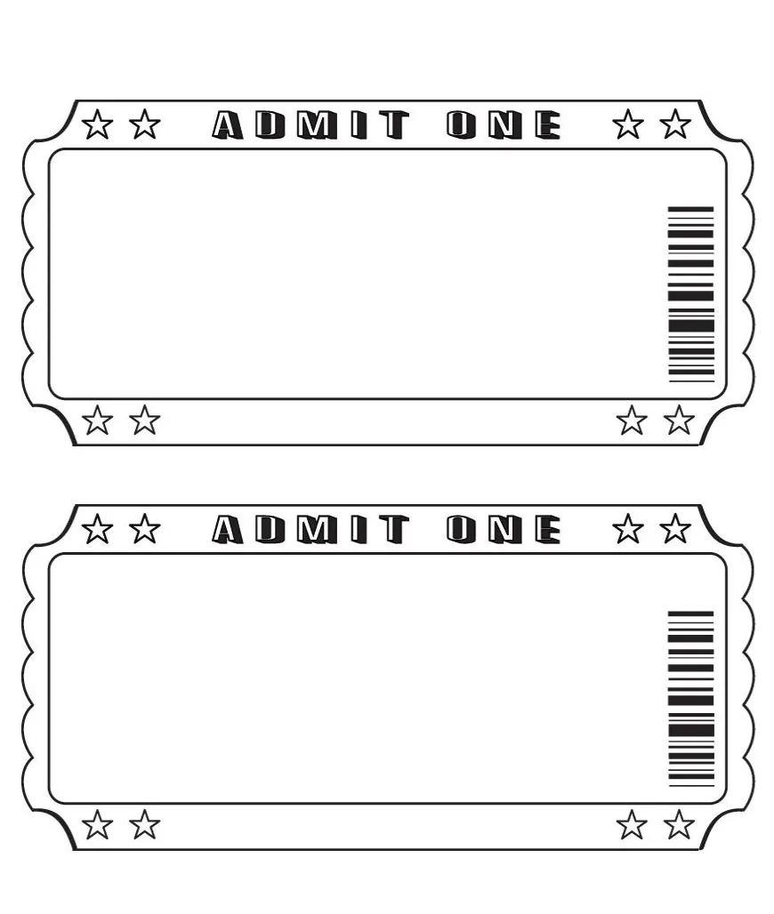 Printable blank admit tickets