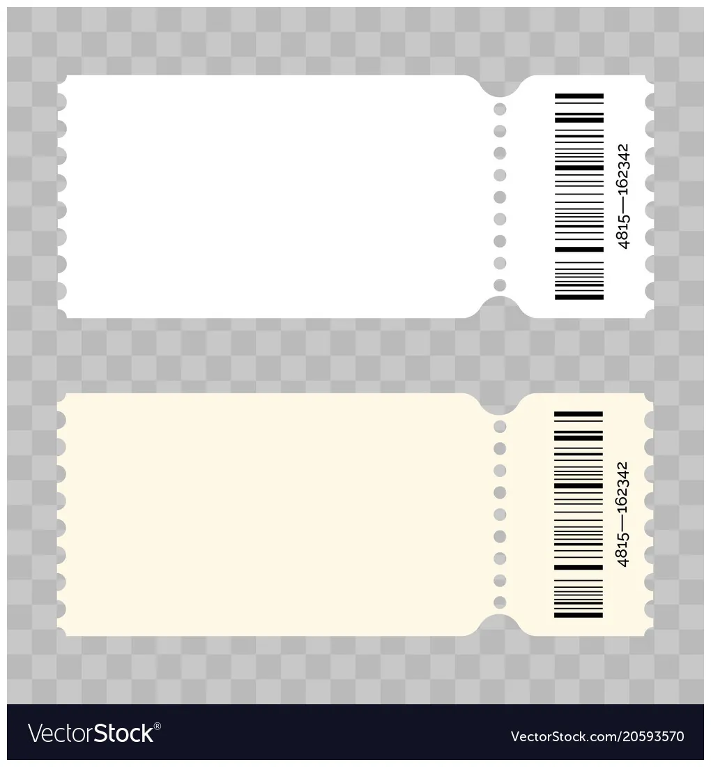 Ticket blank modern white template vector