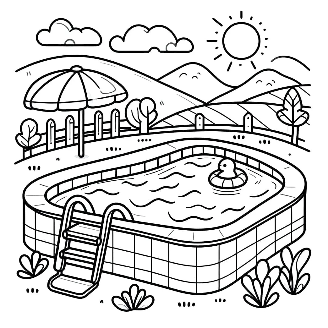 Swimming pool coloring pages coloringlib