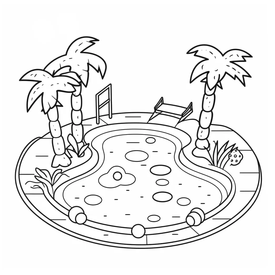 Pool coloring pages coloring corner