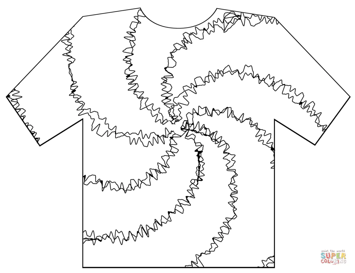 Tie dye t-shirt coloring page free printable coloring pages
