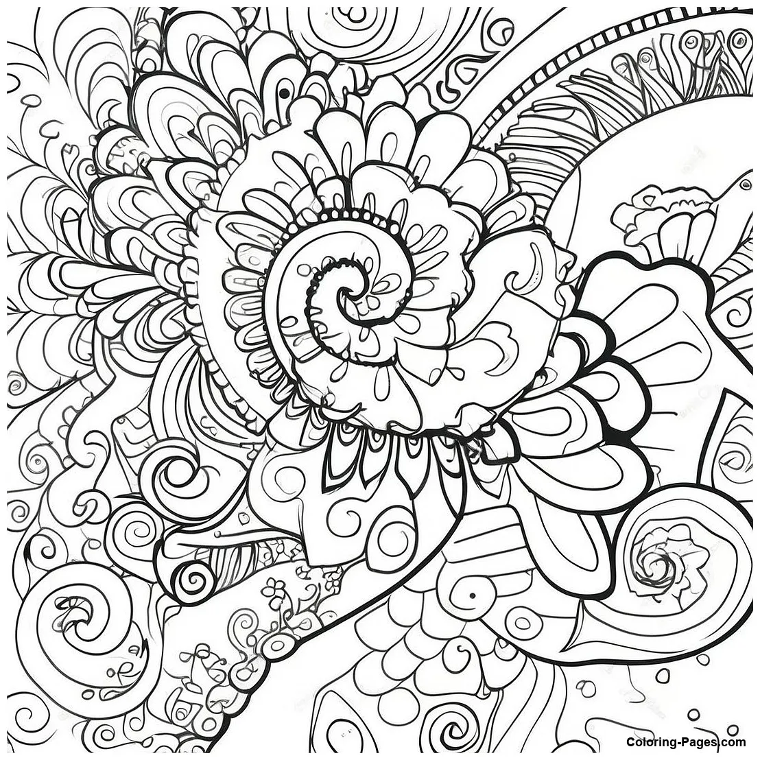 Swirling tie dye design coloring page coloring-pages
