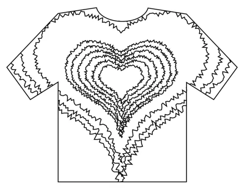 Tie dye heart t-shirt coloring page free printable coloring pages