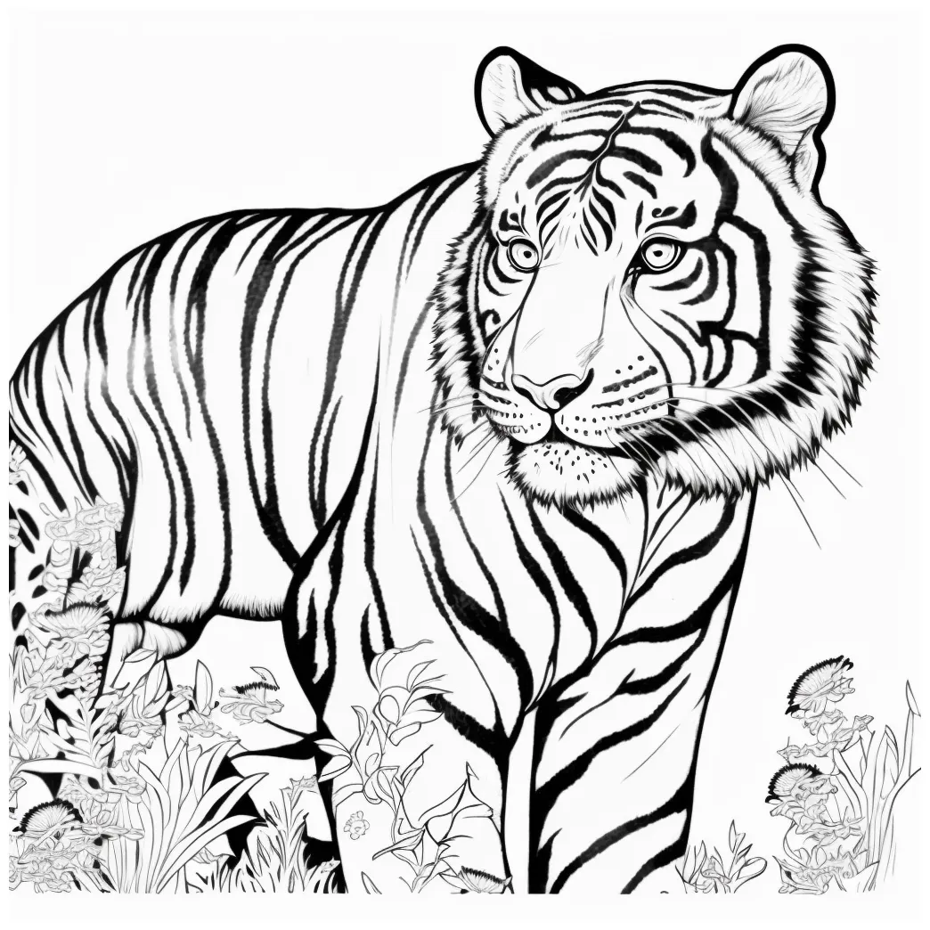 Tiger coloring page lulu pages