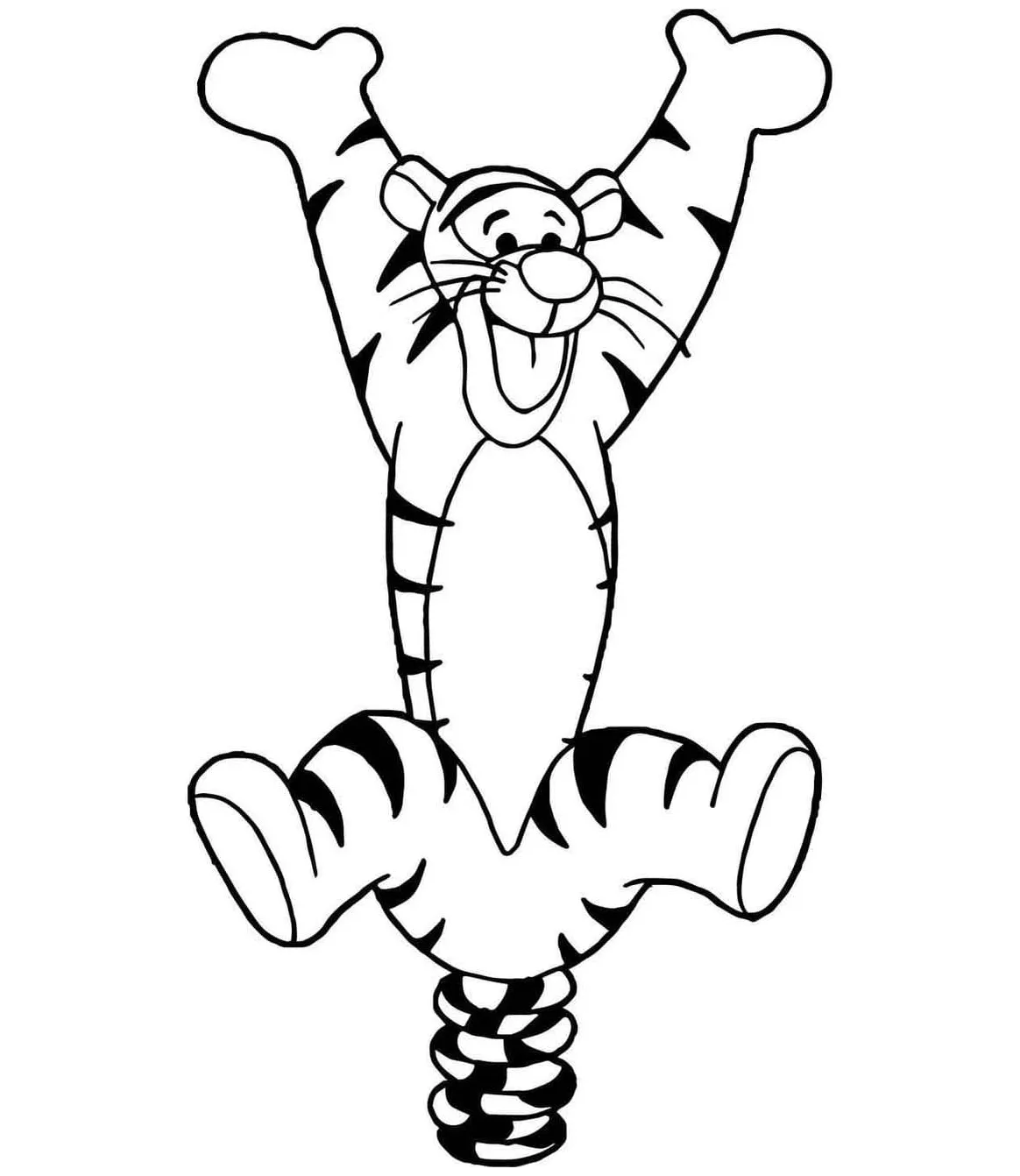 Happy tigger coloring page download, print or color online for free