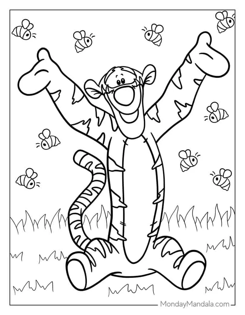 Nice tigger bounce coloring page s