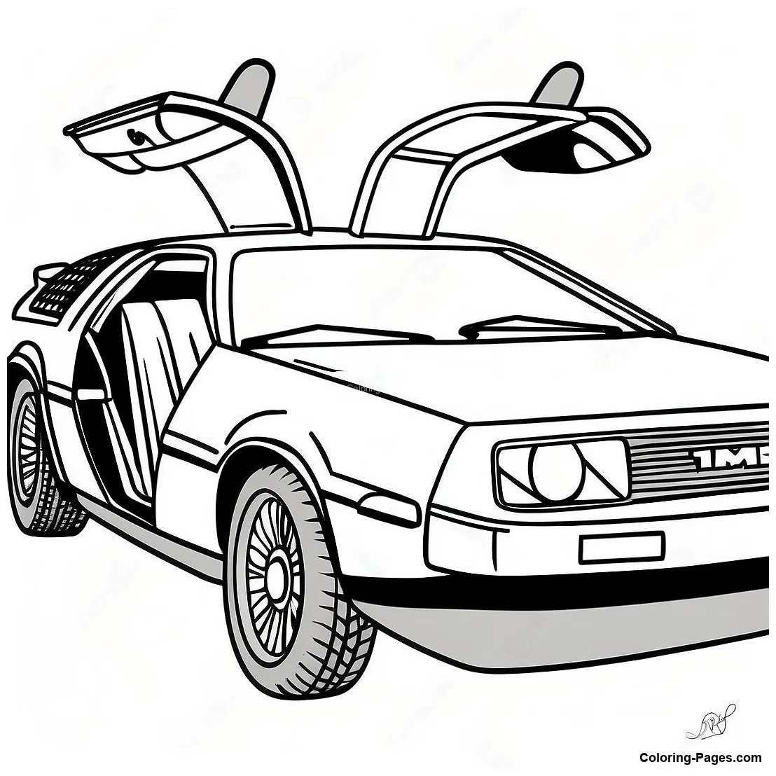 Delorean coloring-pages