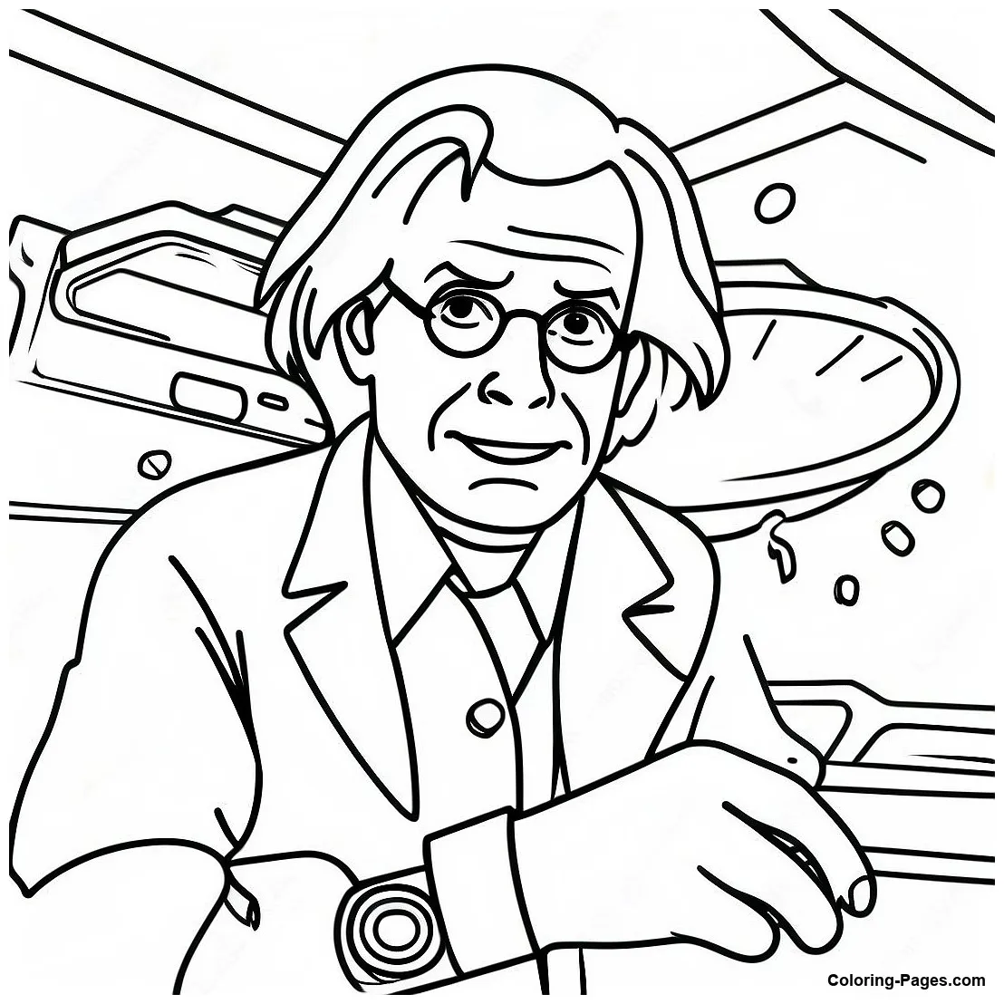 Doc brown with coloring-pages
