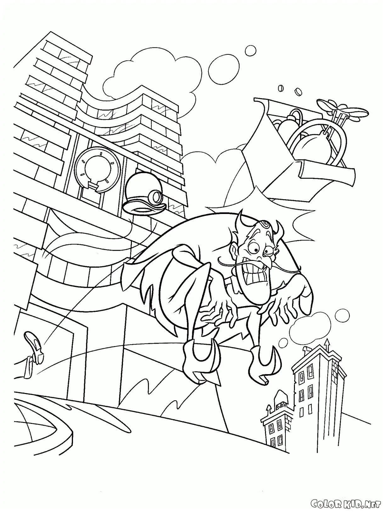 Coloring page time machine printable coloring page