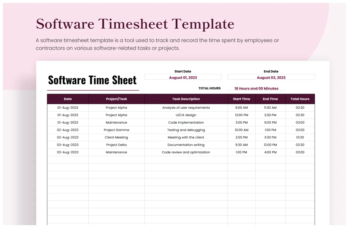 Volunteer in excel, google sheets download