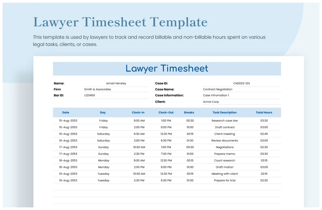 Volunteer in excel, google sheets download