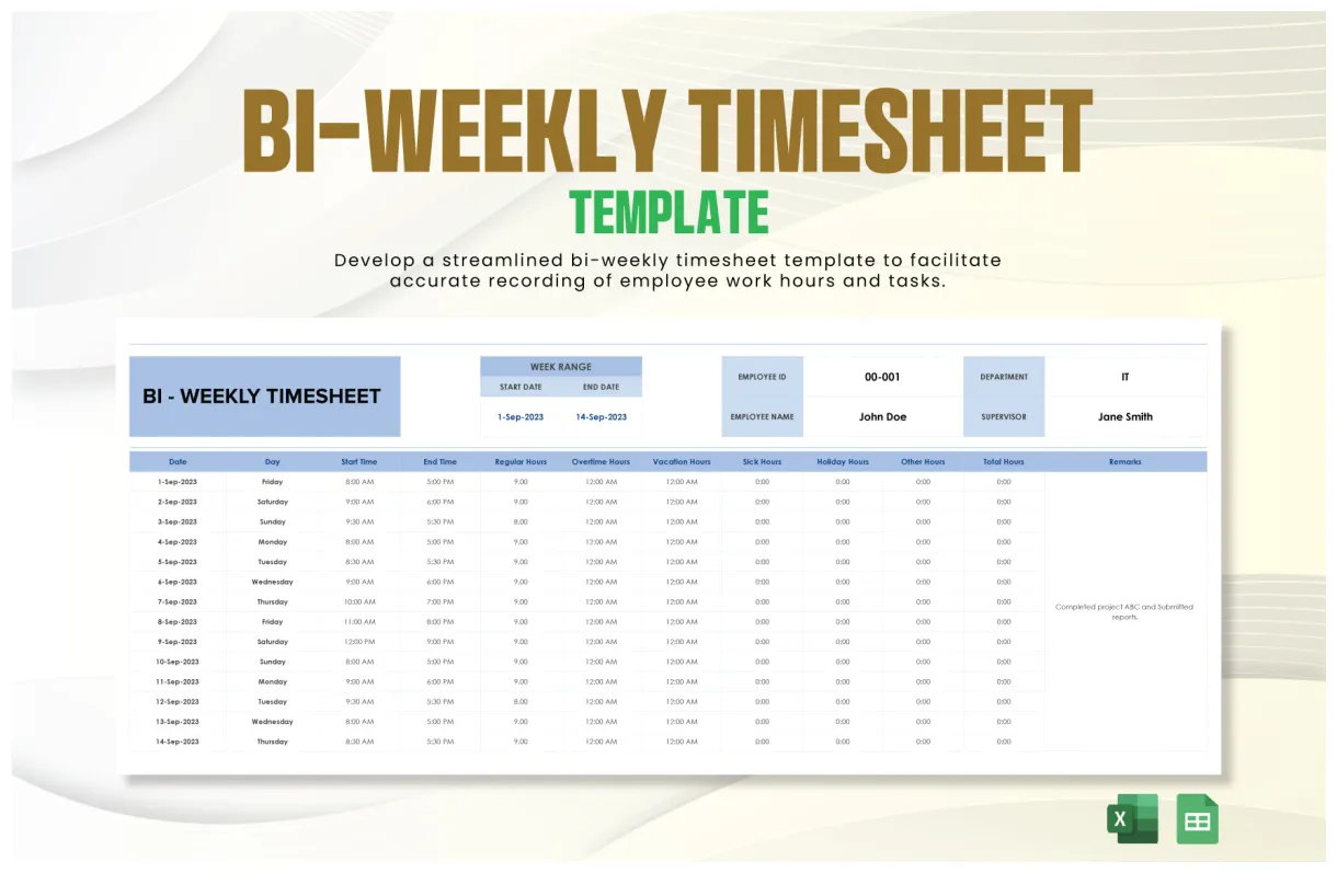 Overtime in excel, google sheets download