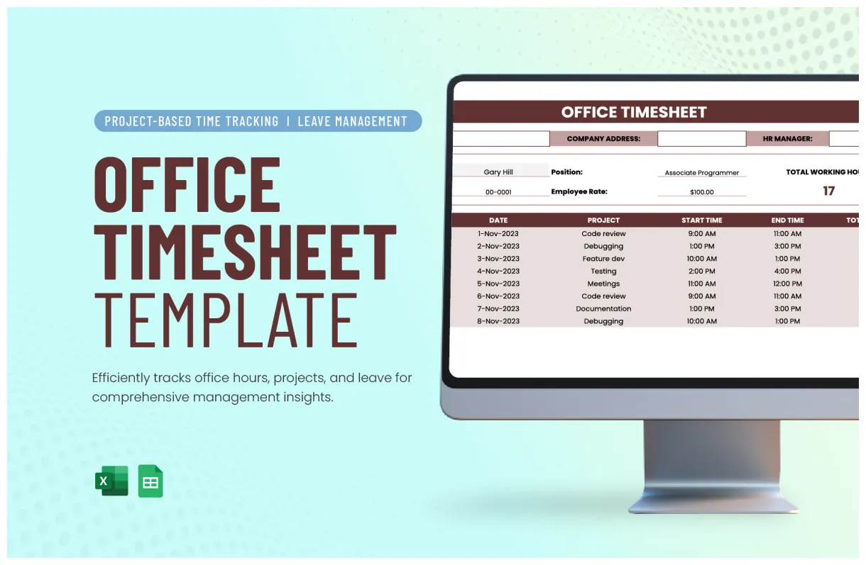 Volunteer in excel, google sheets download