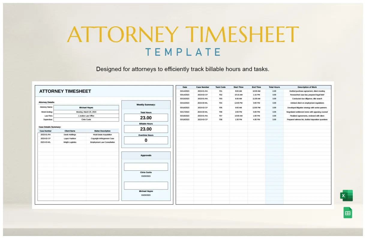 Volunteer in excel, google sheets download