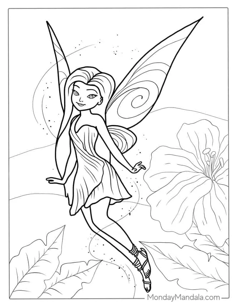 Tinkerbell Fairy Coloring Pages Free & Easy To Print Tinkerbell