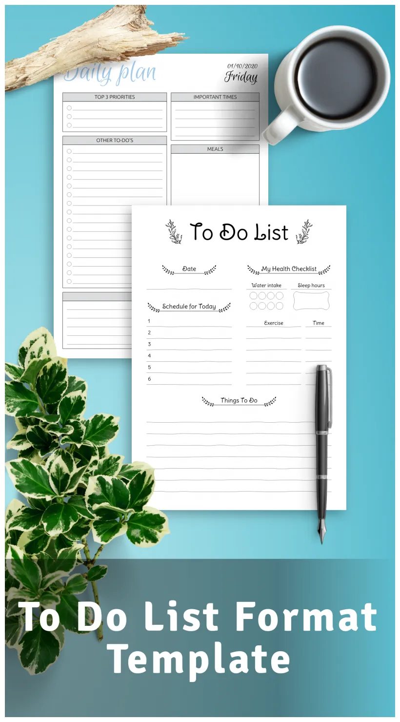 To do list format templates download pdf