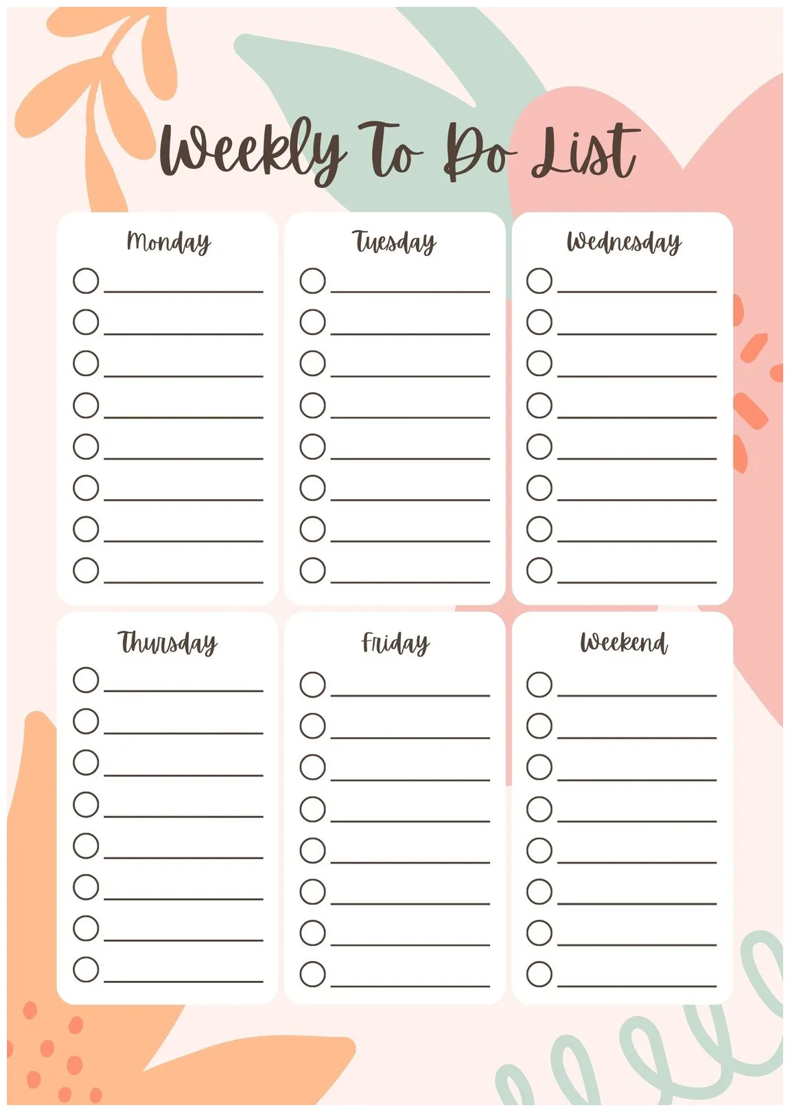 Cute to do list template