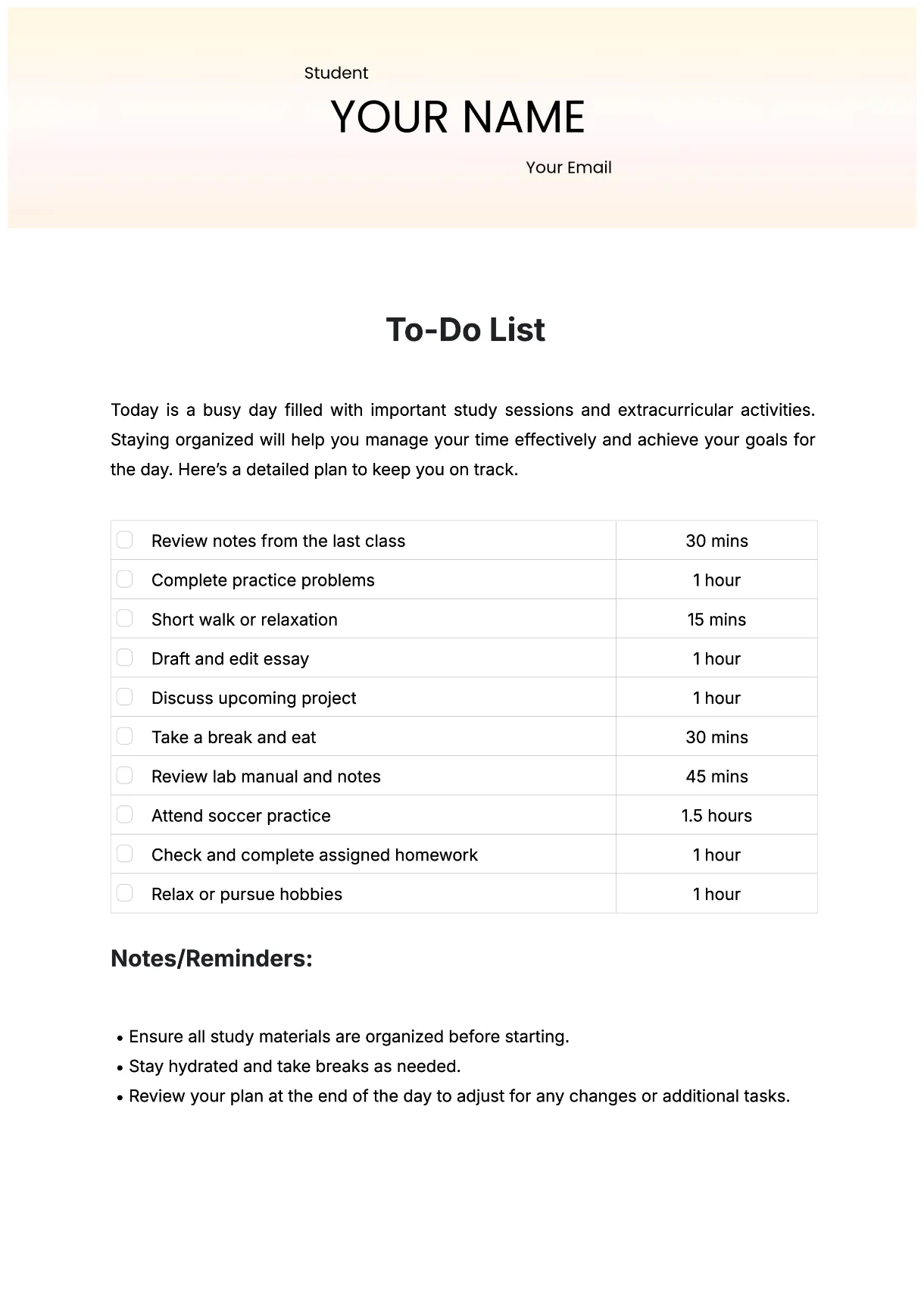 Free Project List Templates, Editable and Printable
