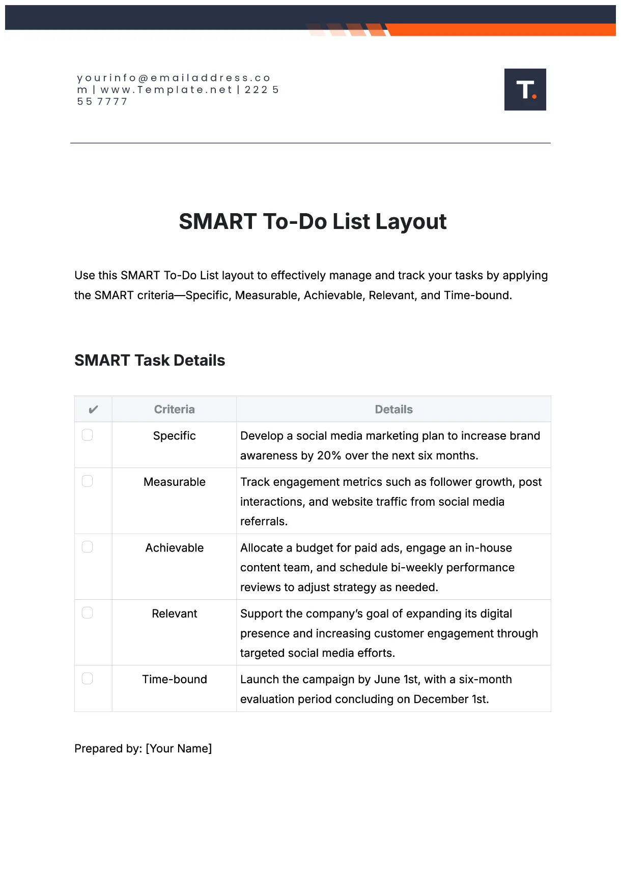 Free monday to friday to do list template to edit online