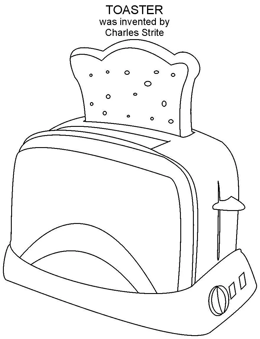 Toaster coloring printable page