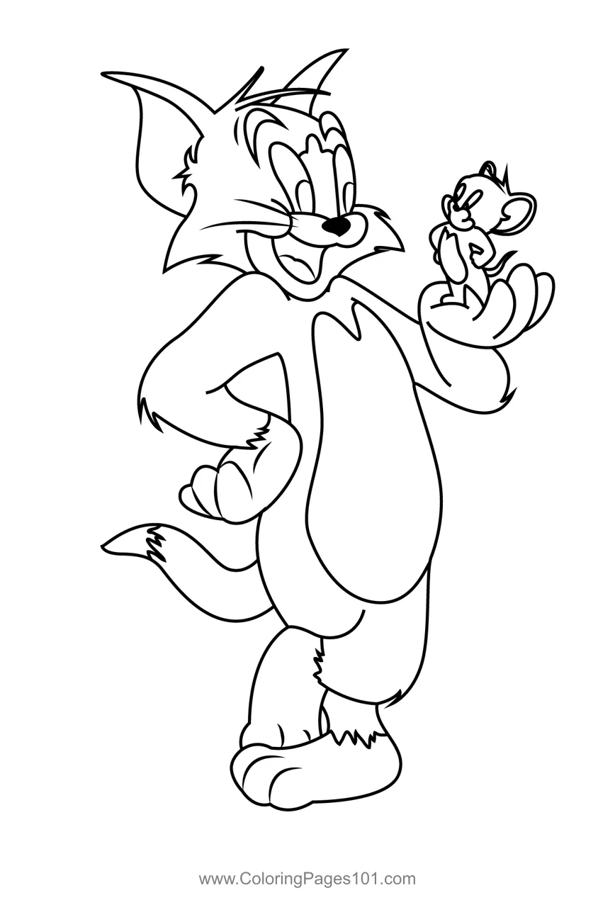 Tom And Jerry Friends Forever Coloring Page for Kids - Free Tom and