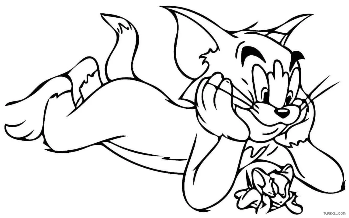 Tom Jerry Funny Coloring Page » Turkau