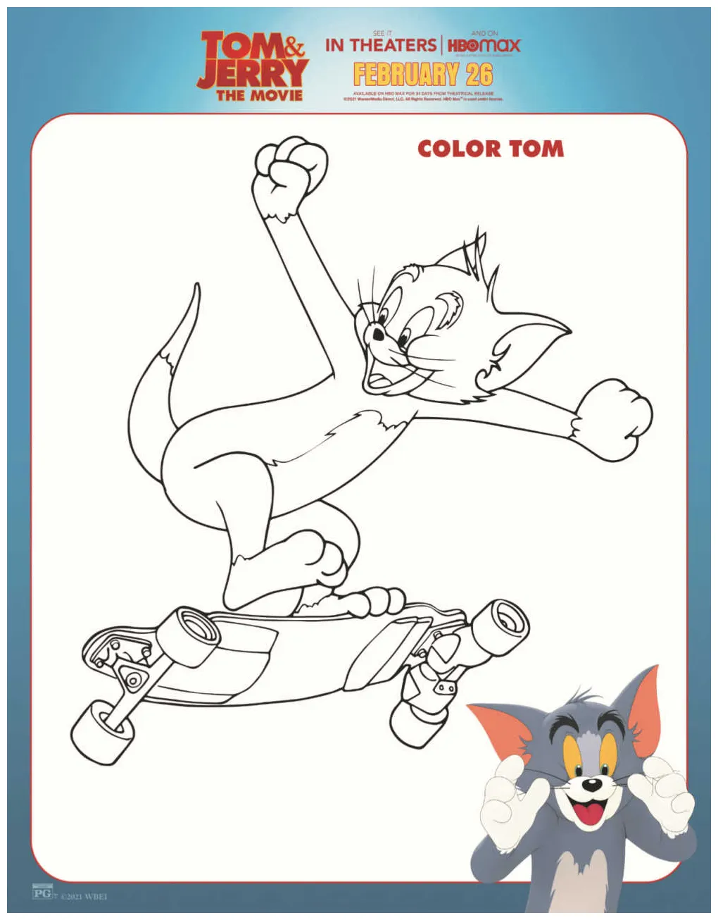 Free Printable Tom and Jerry Coloring Page - Mama Likes This