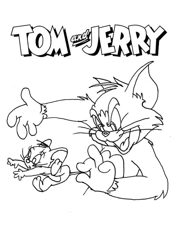 Tom and jerry chasing each other coloring pages cartoon coloring