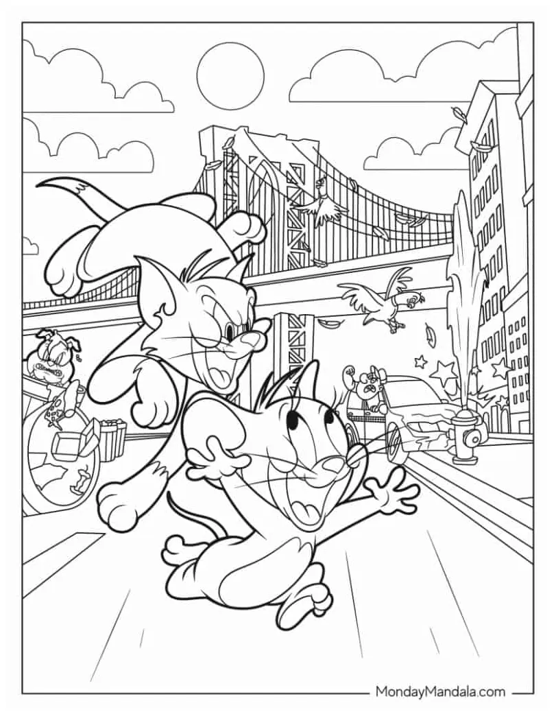 24 tom and jerry coloring pages free pdf printables