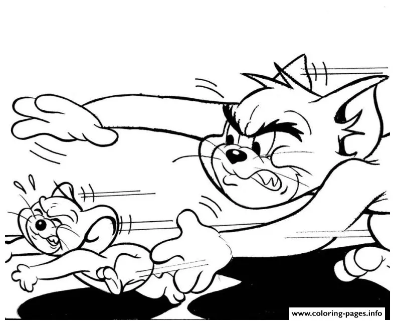 Tom chasing after jerry 08a9 coloring page printable