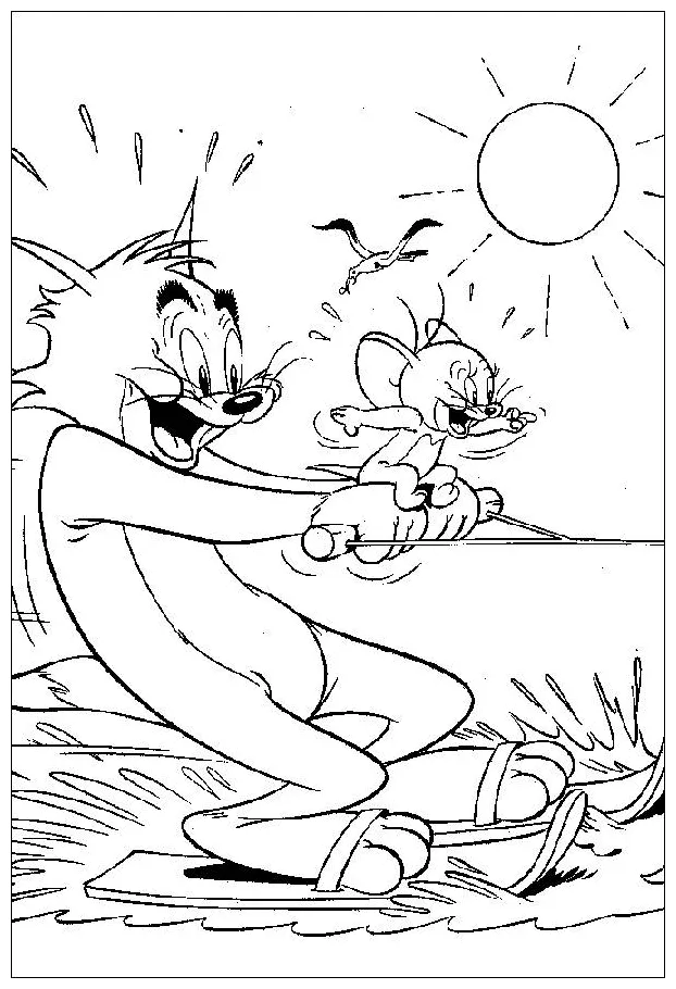 Free printable tom and jerry coloring pages for kids