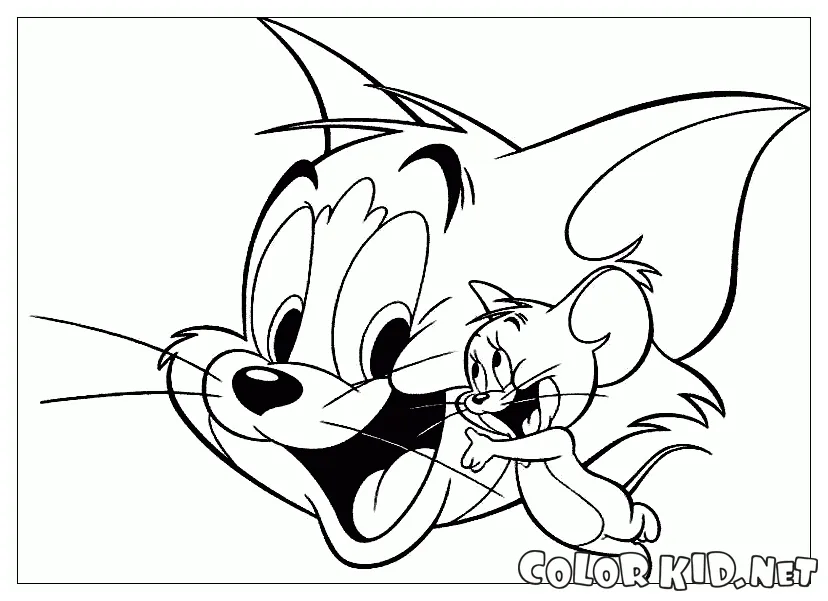 Coloring page tom is chasing jerry