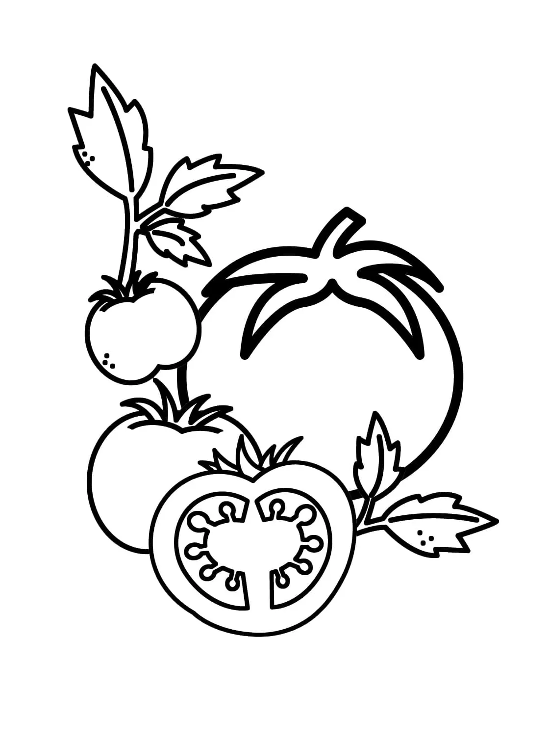 Tomatoes picture coloring page download, print or color online for free