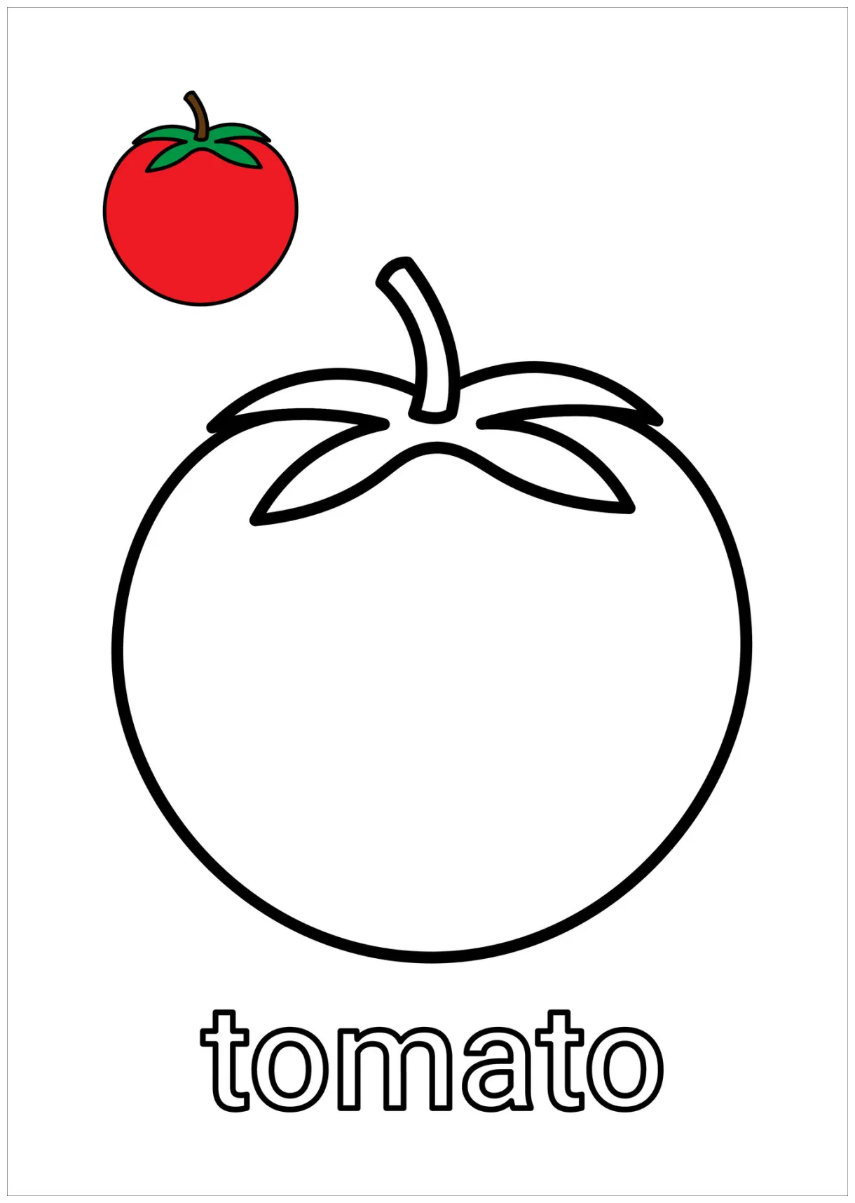 Tomato coloring page for kids 26567144 vector art at vecteezy printable coloring page