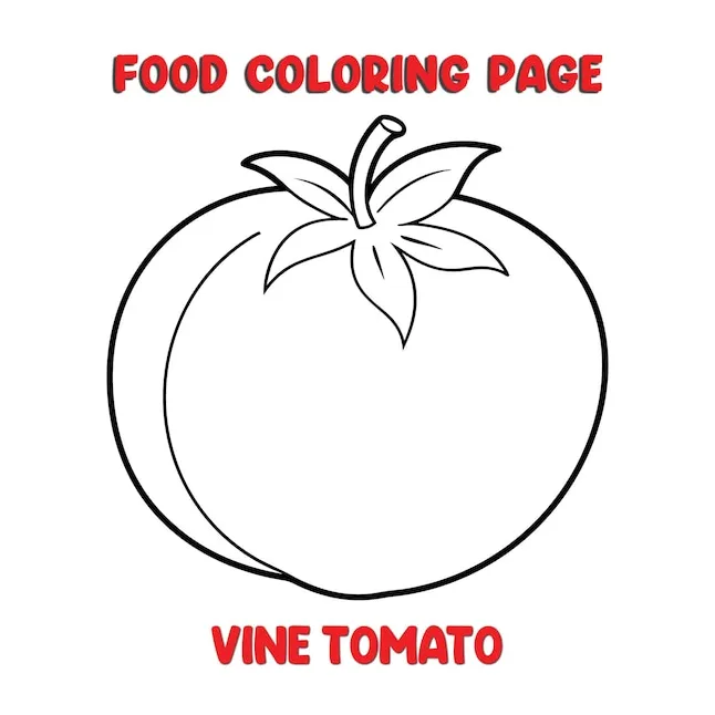 Vector of vine_tomato illustration coloring page for kids premium ai