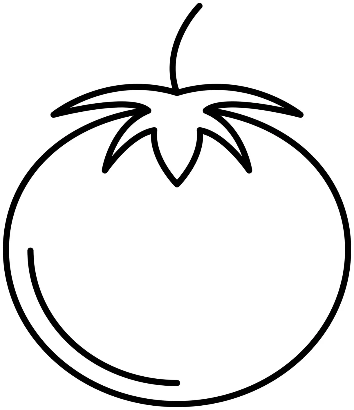 Tomato coloring page vector art, icons, and graphics for