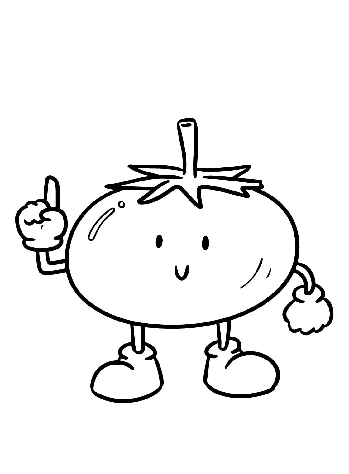 Printable cute tomato coloring page download, print or color online